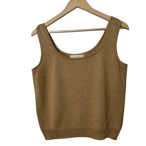 St. John Basic Gold Metallic Knit Top, Vintage